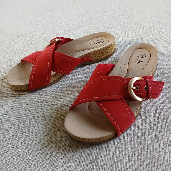 clarks ♡ leather releigh sandals - Picture 1 of 11